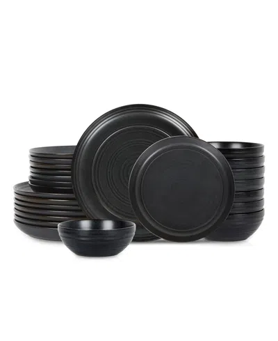 Stone Lain Elio 24 Pc. Dinnerware Set, Service For 8 In Black