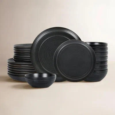 Stone Lain Elio 24-piece Dinnerware Set Stoneware In Black
