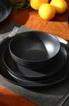 Stone Lain Elio Stoneware 24-piece Dinnerware Set In Black