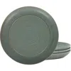 Stone Lain Elio Stoneware 4-piece Dinner Plate Set In Green