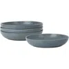 Stone Lain Elio Stoneware 4-piece Pasta Bowl Set In Blue