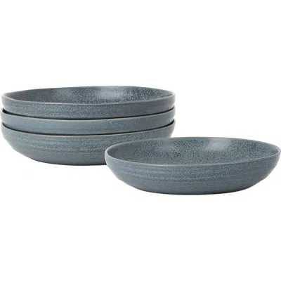 Stone Lain Elio Stoneware 4-piece Pasta Bowl Set In Blue