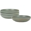 Stone Lain Elio Stoneware 4-piece Pasta Bowl Set In Green
