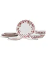Stone Lain Esme 12pc Porcelain Dinnerware Set In Red