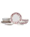 Stone Lain Esme 16pc Porcelain Dinnerware Set In Red
