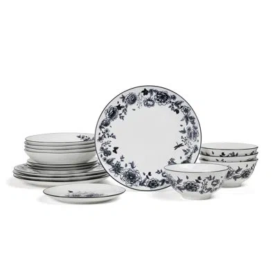 Stone Lain Esme 16-piece Dinnerware Set Porcelain In Black