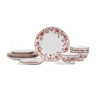 Stone Lain Esme 4-pc. Porcelain Dinnerware Set In Red