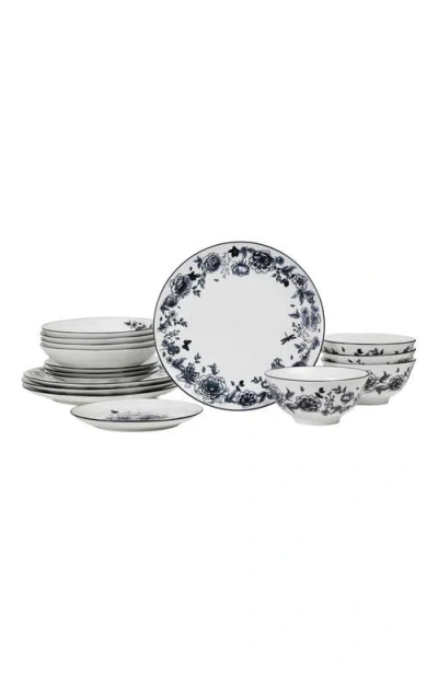 Stone Lain Esme Porcelain 16-piece Dinnerware Set In Black