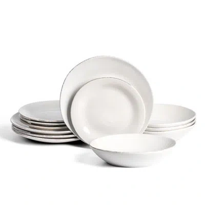 Stone Lain Essence 12-piece Dinnerware Set Stoneware In White