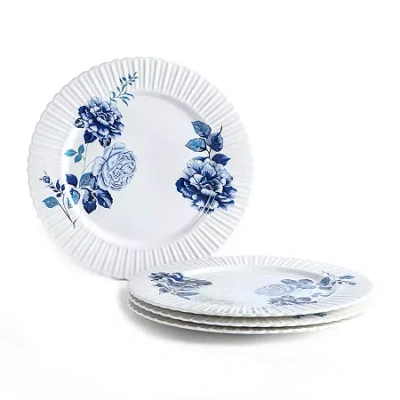 Stone Lain Fiore 4-pc. Bone China Dinner Plate In Blue