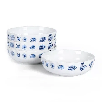 Stone Lain Fiore 4-pc. Bone China Pasta Bowl In Blue
