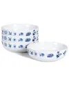 Stone Lain Fiore 4-piece Pasta Bowl Set New Bone China In White