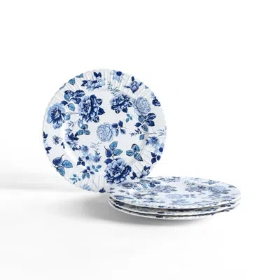 Stone Lain Fiore 4-piece Salad Plate Set New Bone China In Blue