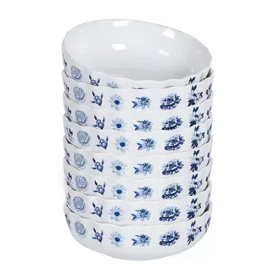 Stone Lain Fiore 8-pc. Bone China Pasta Bowl In Blue