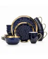 Stone Lain Florian 16pc Porcelain Dinnerware Set In Navy Blue