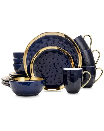 Stone Lain Florian 16pc Porcelain Dinnerware Set In Blue
