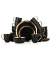 Stone Lain Florian 32 Pc. Dinnerware Set, Service For 8 In Black