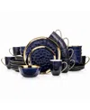 Stone Lain Florian 32 Pc. Dinnerware Set, Service For 8 In Navy Blue