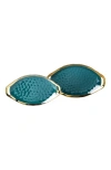 Stone Lain Florian Porcelain 2-piece Serving Plate Set In Blue