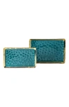 Stone Lain Florian Porcelain 2-piece Serving Rectangular Plate Set In Multi