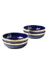 Stone Lain Florian Porcelain 4-piece Pasta Bowl Set In Blue