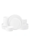 Stone Lain Fosca Bone China 16-piece Dinnerware Set In White