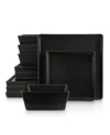Stone Lain Grace Square Stoneware 12 Pc. Dinnerware Set, Service For 4 In Black