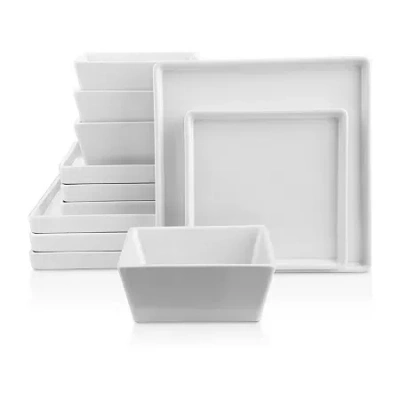 Stone Lain Grace 12 Piece Dinnerware Set In White