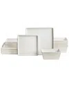 Stone Lain Grace Ribbed Stoneware 12-piece Dinnerware Set In White