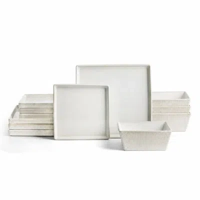 Stone Lain Grace 12-piece Dinnerware Set Stoneware In White