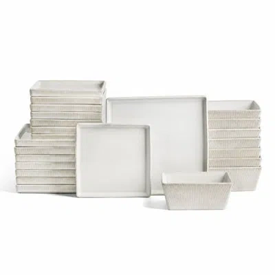 Stone Lain Grace 24-piece Dinnerware Set Stoneware In White