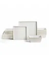 Stone Lain Grace Ribbed Stoneware 12-piece Dinnerware Set In White