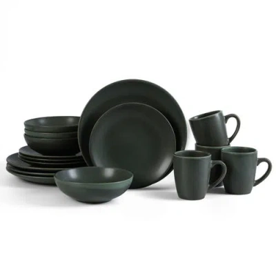 Stone Lain Grao Stoneware 16-piece Dinnerware Set In Green