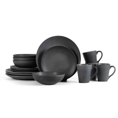 Stone Lain Grao Stoneware 16-piece Dinnerware Set In Grey