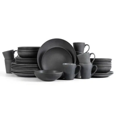 Stone Lain Grao Stoneware 32-piece Dinnerware Set In Grey