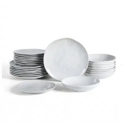 Stone Lain Harper 24-piece Dinnerware Set Stoneware In White