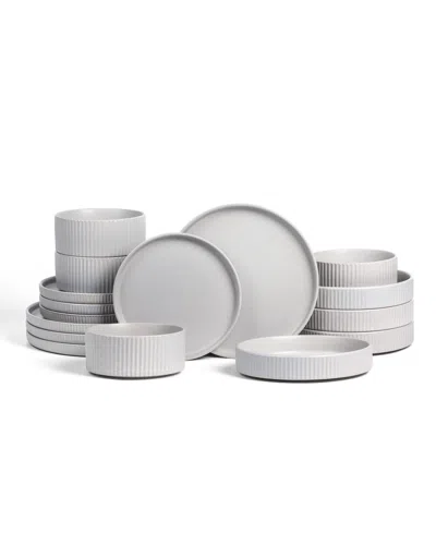 Stone Lain Haven 16 Pc. Dinnerware Set, Service For 4 In Gray