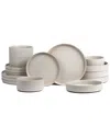 Stone Lain Haven 16pc Stoneware Dinnerware Set In White
