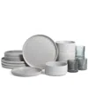 Stone Lain Haven 16pc Stoneware Dinnerware Set With Borosilicate Glass In Gray