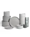 Stone Lain Haven 32 Pc. Dinnerware & Glassware Set, Service For 8 In Gray