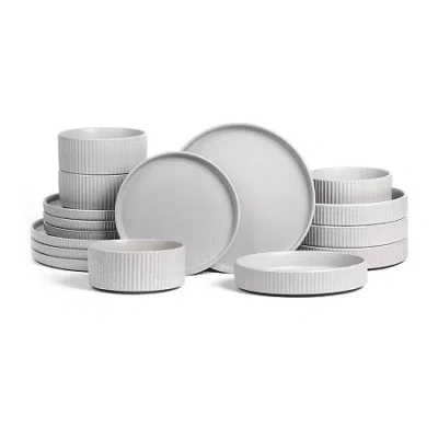 Stone Lain Haven 4-pc. Stoneware Dinnerware Set In Gray