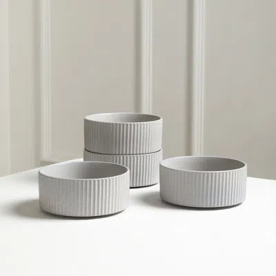 Stone Lain Haven 4-piece Bowl Set Stoneware In Gray