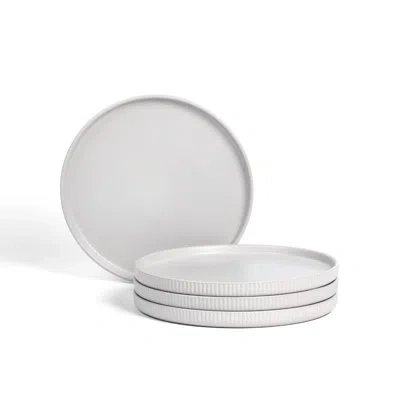 Stone Lain Haven 4-piece Dinner Plate Set Stoneware In Gray