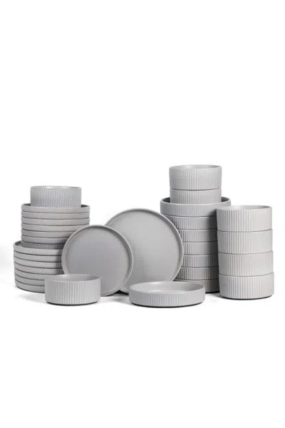 Stone Lain Haven Stoneware 32-piece Dinnerware Set In Grey