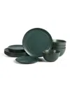 Stone Lain Infinity 12-piece Dinnerware Set Stoneware In Green