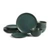 Stone Lain Infinity 4-pc. Stoneware Dinnerware Set In Green