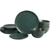 Stone Lain Infinity 12-piece Dinnerware Set Stoneware In Green