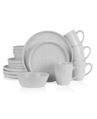 Stone Lain Jade 16 Pc. Dinnerware Set, Service For 4 In White