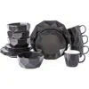 Stone Lain Jamie Porcelain 16-piece Dinnerware Set In Black