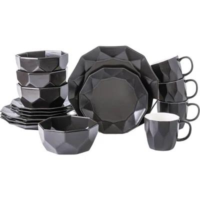 Stone Lain Jamie Porcelain 16-piece Dinnerware Set In Black